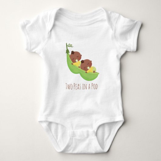 Schattige Afro-Amerikaanse tweeling in Pod Baby T- Romper (Voorkant)