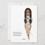 Schattige Afro-Amerikaanse vrouw kerstlichtjes Feestdagenkaart (Achterkant)