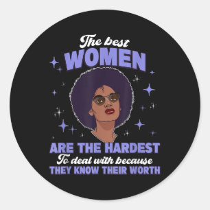 Schattige Afro Meisje Zwart Geschiedenis Maand Mel Ronde Sticker
