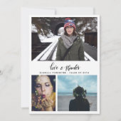 Schattige Afstuderen Bedankt Script drie foto's Aankondiging (Voorkant)