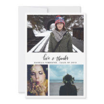 Schattige Afstuderen Bedankt Script drie foto's