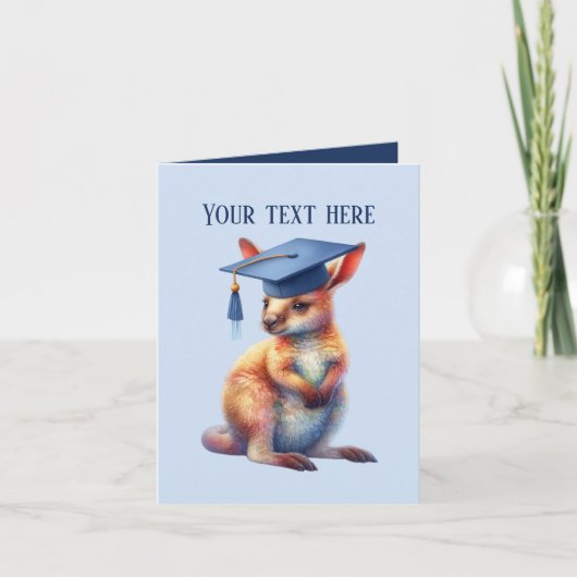 Schattige Afstuderen Bericht toevoegen Kangaroo Kaart (Voorkant)