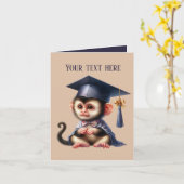 Schattige Afstuderen Bericht toevoegen Monkey Kaart (Gele Bloem)