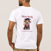 Schattige Afstuderen Dog Cartoon –  ontwerp T-shirt (Achterkant)