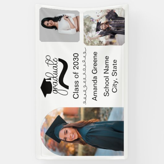 Schattige Afstuderen foto collage banner (Verticaal)