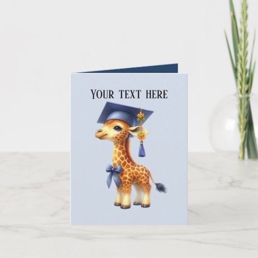 Schattige Afstuderen giraffe Bericht toevoegen Kaart (Voorkant)
