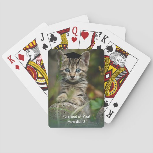 Schattige Afstuderen Kitten Pokerkaarten (Achterkant)
