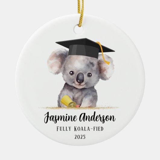 Schattige Afstuderen Koala gepersonaliseerd Keramisch Ornament (Voorkant)