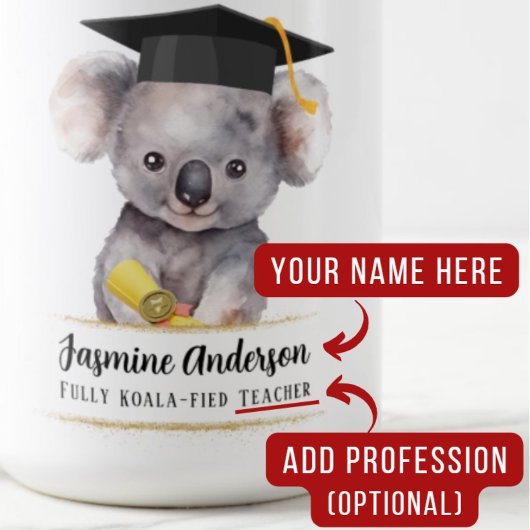 Schattige Afstuderen Koala gepersonaliseerd Koffiemok