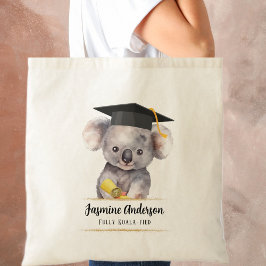 Schattige Afstuderen Koala gepersonaliseerd Tote Bag