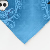 Schattige afstuderen schedel blauw Gotisch patroon Fleece Deken (Hoek)