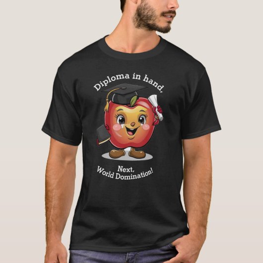 Schattige Afstuderen Shirt Bewerk Naam Tekst Rood  (Voorkant)