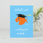 Schattige Afstuderen Strand of zwembad Party Turqu Kaart (Staand voorkant)