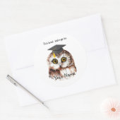 Schattige Afstuderen Vogel Dit boek hoort bij Book Ronde Sticker (Envelop)