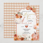 Schattige Afternoon Tea Party Bow Pumpkin Vrijgeze Kaart (Voorkant / Achterkant)