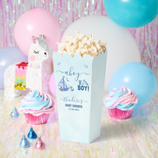 Schattige Ahoy Het is een Boy Sailboat Nautisch Ba Bedankdoosjes (Feest)