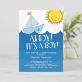 Schattige Ahoy Het is een jongen nautisch Kaart (Staand voorkant)