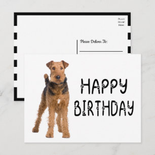 Schattige Airdale Terriër Puppie Hond Gefeliciteer Briefkaart
