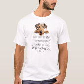 Schattige Airedale-hond papa grappig T-shirt (Voorkant)