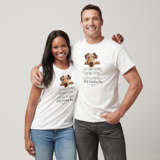 Schattige Airedale-hond papa grappig T-shirt (Unisex)
