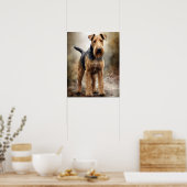Schattige Airedale Terrier Hondenkunst Print Poste (Keuken)