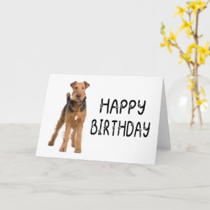 Schattige Airedale Terrier Puppy Hond Gefeliciteer Kaart