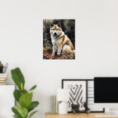 Schattige Akita Dog Art Print Poster (Thuiskantoor)
