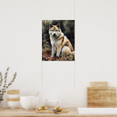 Schattige Akita Dog Art Print Poster (Keuken)