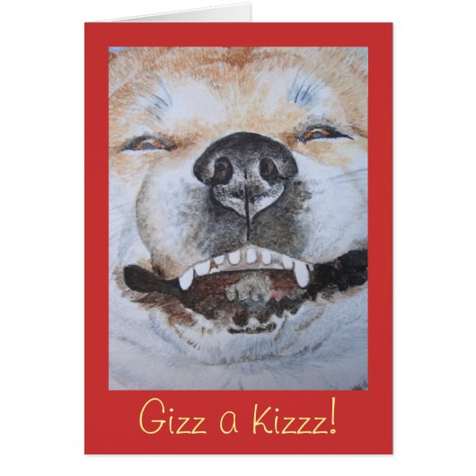 schattige akita glimlachend grappige hond (Voorkant)