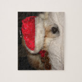 schattige akita hond die gekleed is voor kerstmis legpuzzel (Verticaal)