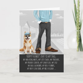 Schattige Akita-hond en papa grappige Vaderdag Feestdagen Kaart