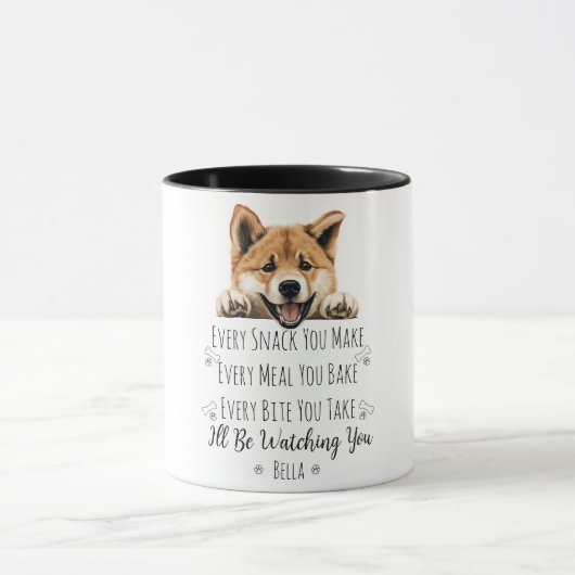 Schattige Akita-hond Grappige Op Maat Gemaakte Mok (Midden)
