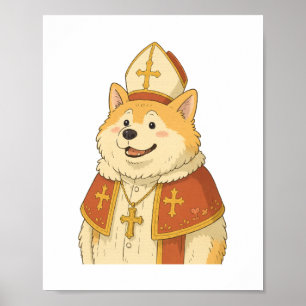 Schattige Akita Paus - Grappig Hond Ontwerp Poster