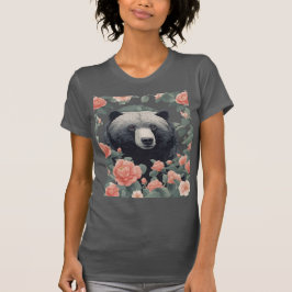 Schattige Alabama zwart Beer omgeven door Camellia T-shirt