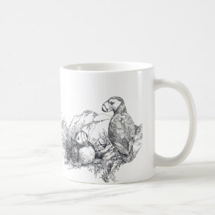 Schattige Alaska Puffins B & W Coffee Cup Mok