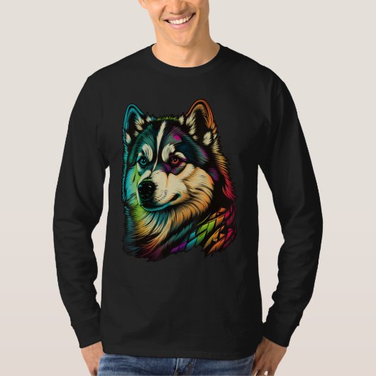 Schattige Alaskan Malamute-hond op Alaskan Malamut T-shirt (Voorkant)