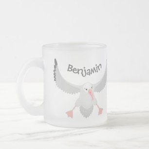 Schattige albatros vogel vliegende cartoon illustr matglas koffiemok