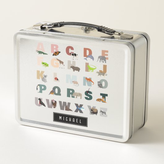 Schattige alfabet ABC Animals Custom Name School (Achterkant)