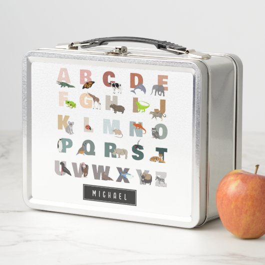 Schattige alfabet ABC Animals Custom Name School (In situ)