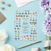 Schattige alfabet ABC Animals Peuter Verjaardag Acryl Uitnodigingen (Insitu (Huwelijk))