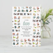 Schattige alfabet ABC Animals Peuter Verjaardag Kaart (Staand voorkant)