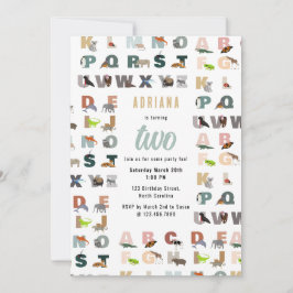 Schattige alfabet ABC Animals Peuter Verjaardag Kaart