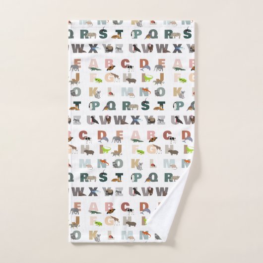 Schattige alfabet ABC Dieren Bad Handdoek (Handdoek)