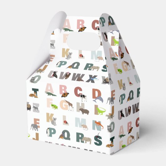 Schattige alfabet ABC Dieren Bedankdoosjes (Voorkant Zijde)