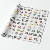 Schattige alfabet ABC Dieren Cadeaupapier (Uitgerold)
