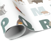 Schattige alfabet ABC Dieren Cadeaupapier (Rol Hoek)