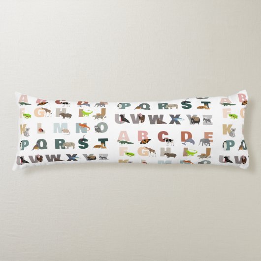 Schattige alfabet ABC Dieren Lichaamskussen (Voorkant)