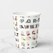 Schattige alfabet ABC Dieren Papieren Bekers (Links)