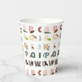 Schattige alfabet ABC Dieren Papieren Bekers (Rechts)