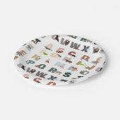 Schattige alfabet ABC Dieren Papieren Bordje (Gekanteld)